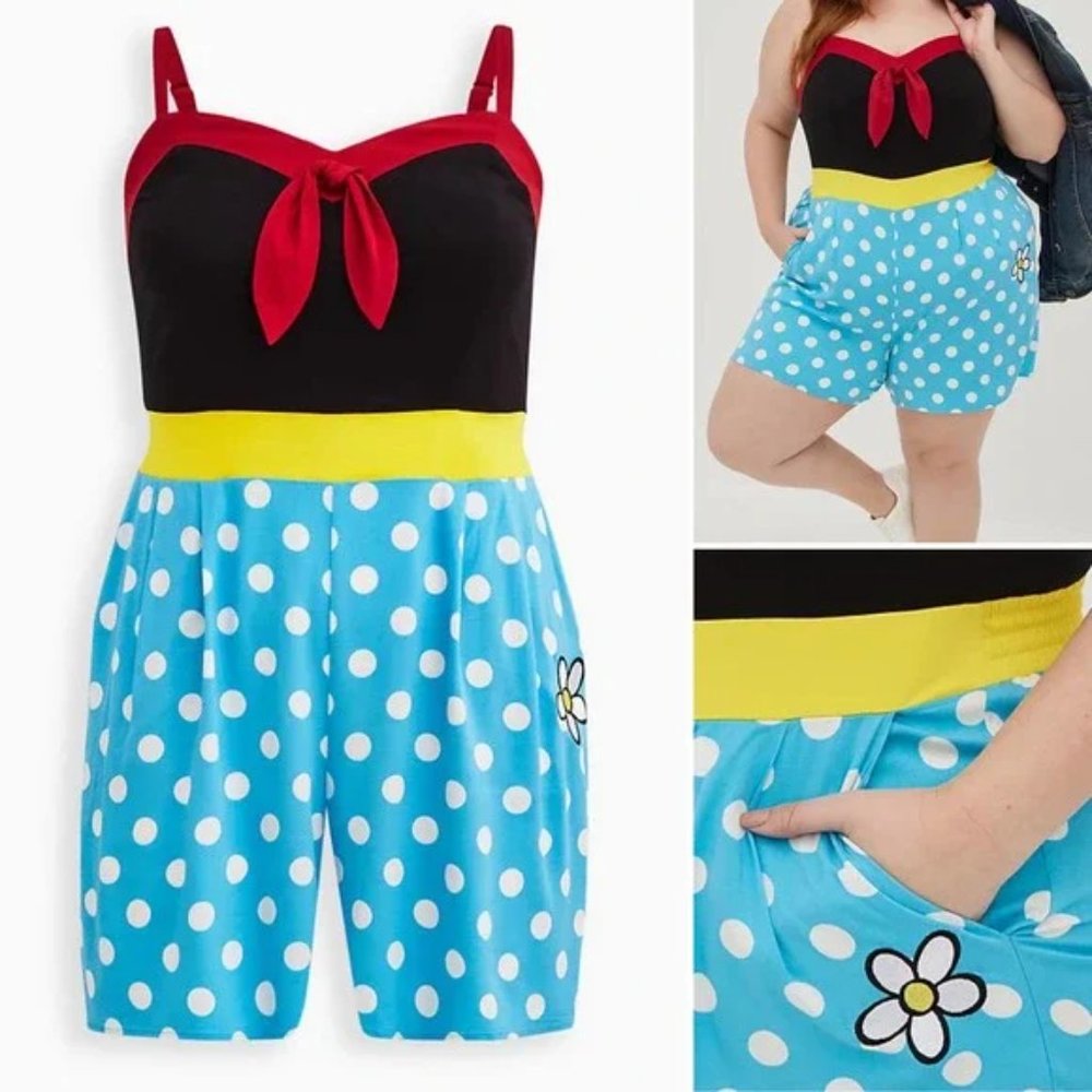 ❤️NWT TORRID ROMPER - DISNEY MINNIE MICKEY MOUSE CAMI - PLUS SIZE 2X SHORTS